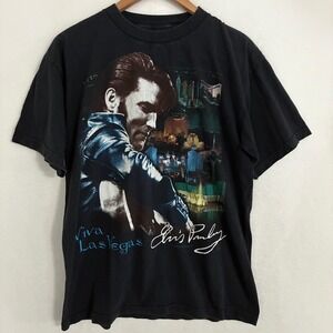 Vtg 1997 Elvis Presley Viva Las Vegas Shirt Men L USA Made Music Rock Guitar 90s